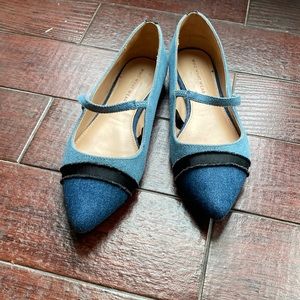Who What Wear 6.5 denim blue mary jane flats, great condition
